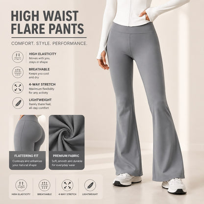 ZAXURA SculptFit™ High-Waist Flare Leggings
