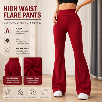 ZAXURA SculptFit™ High-Waist Flare Leggings