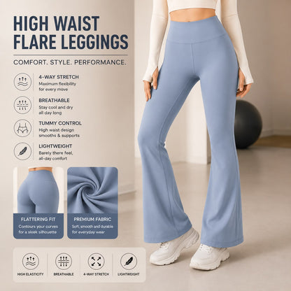 ZAXURA SculptFit™ High-Waist Flare Leggings
