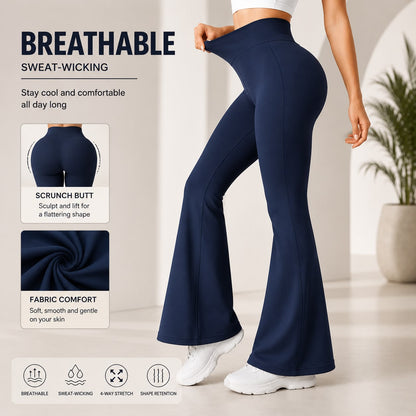 ZAXURA SculptFit™ High-Waist Flare Leggings