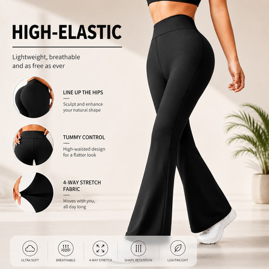 ZAXURA SculptFit™ High-Waist Flare Leggings