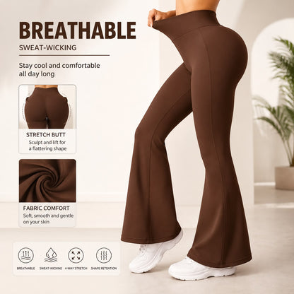 ZAXURA SculptFit™ High-Waist Flare Leggings